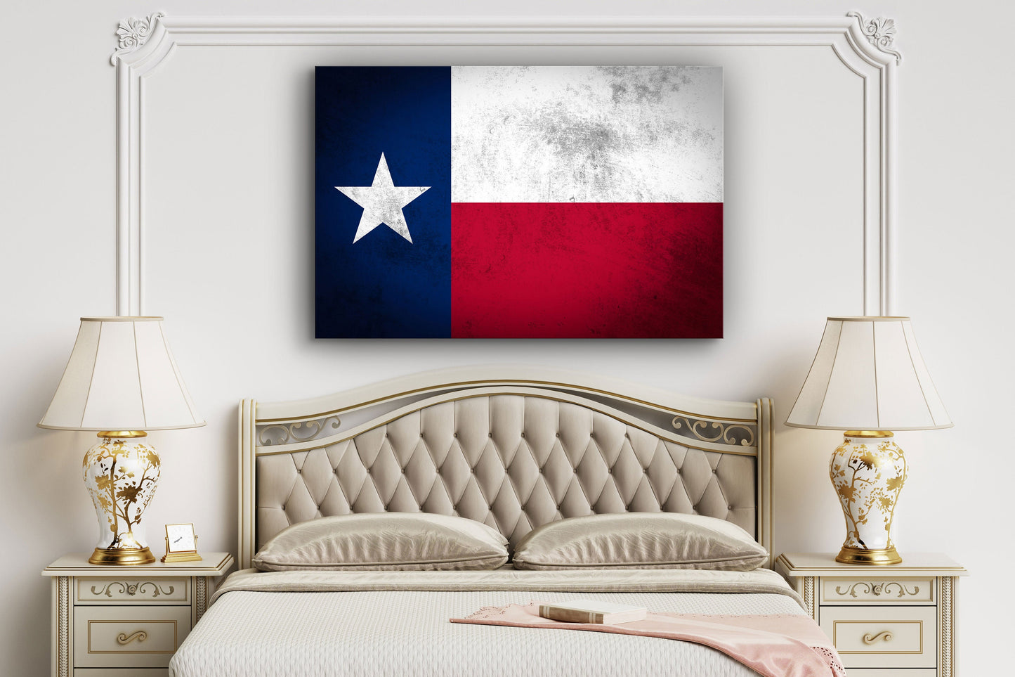 Texas Grungy Flag Large Glass Wall Art