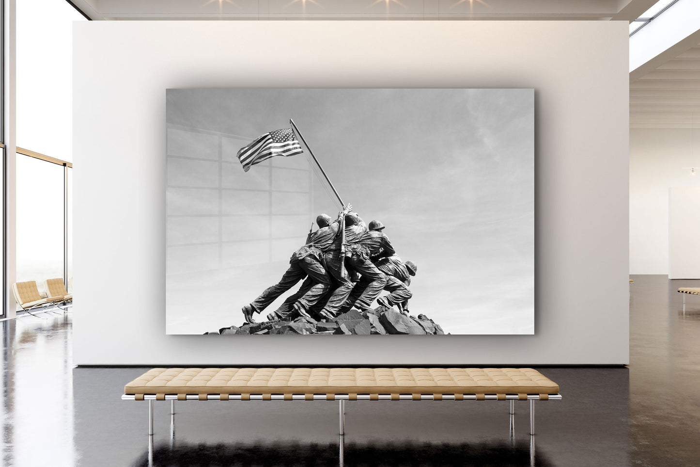 Raising The Flag On Iwo Jima, Large Glass Wall Art