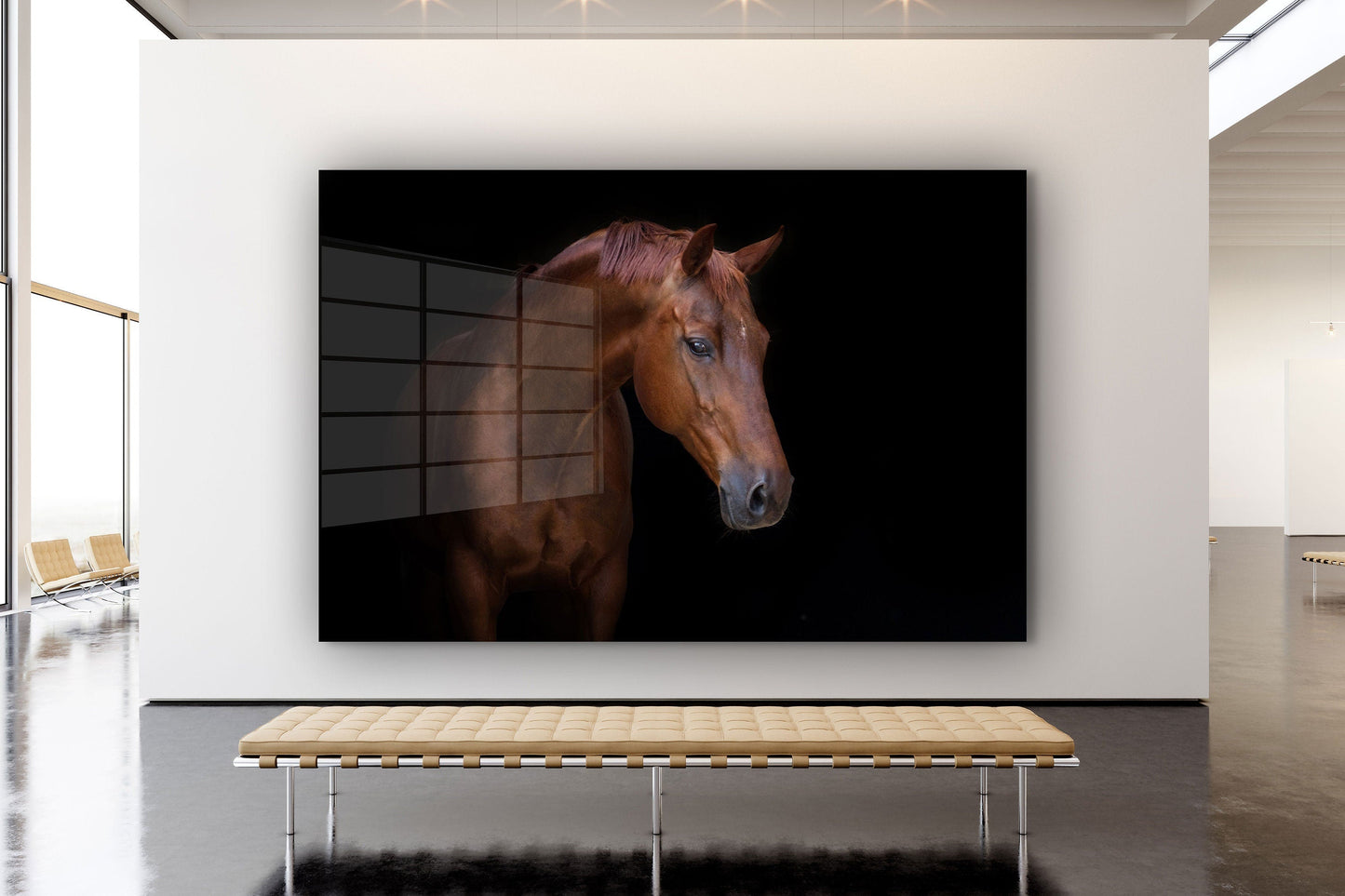 Brown Horse, Large Glass Wall Art