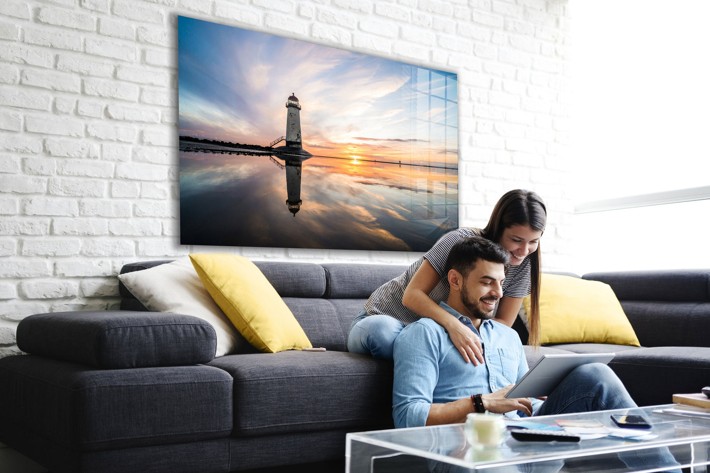Lighthouse, Large Glass Wall Art