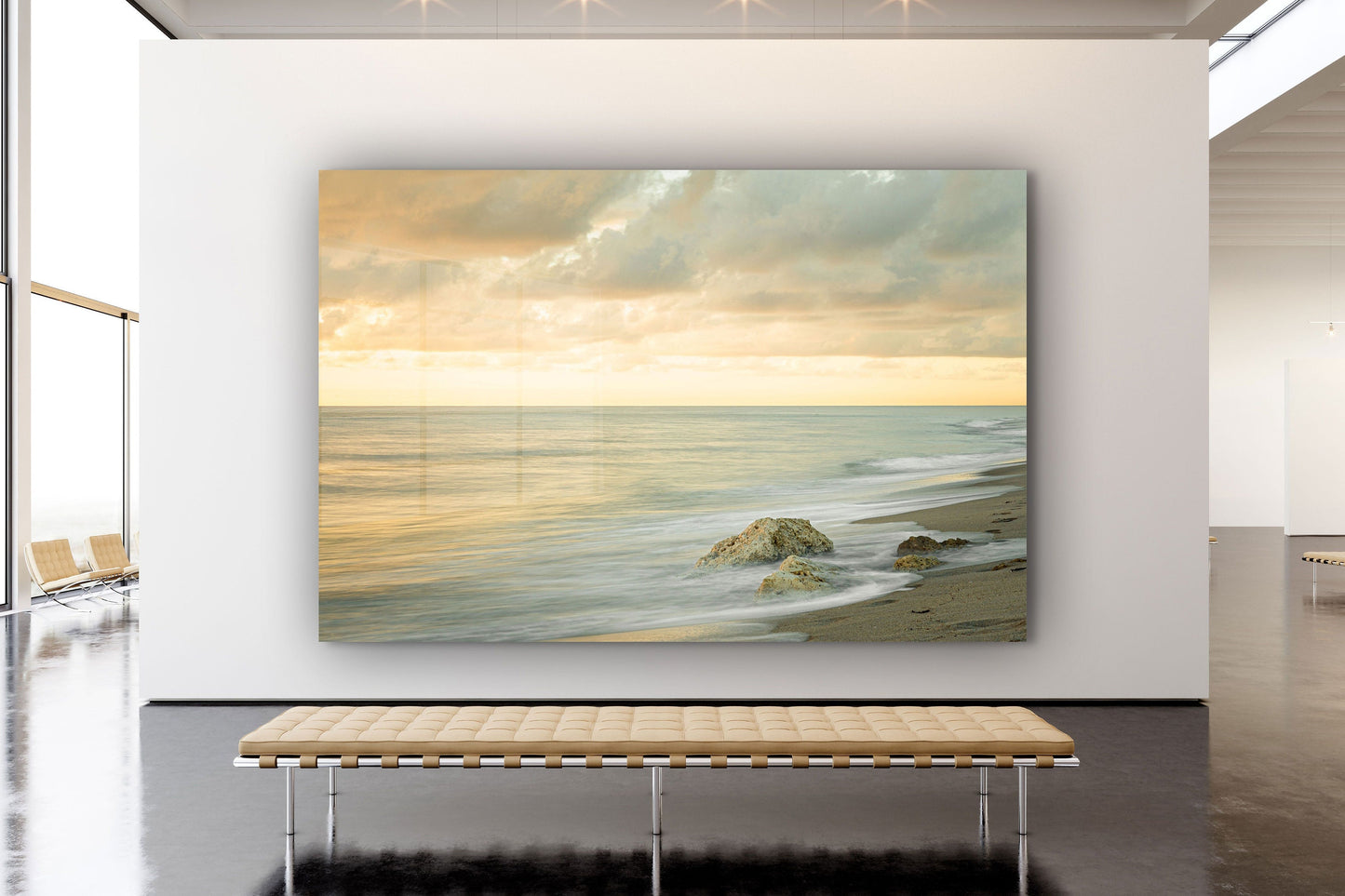 Beach Scenery, beach prints Large Glass Wall Art