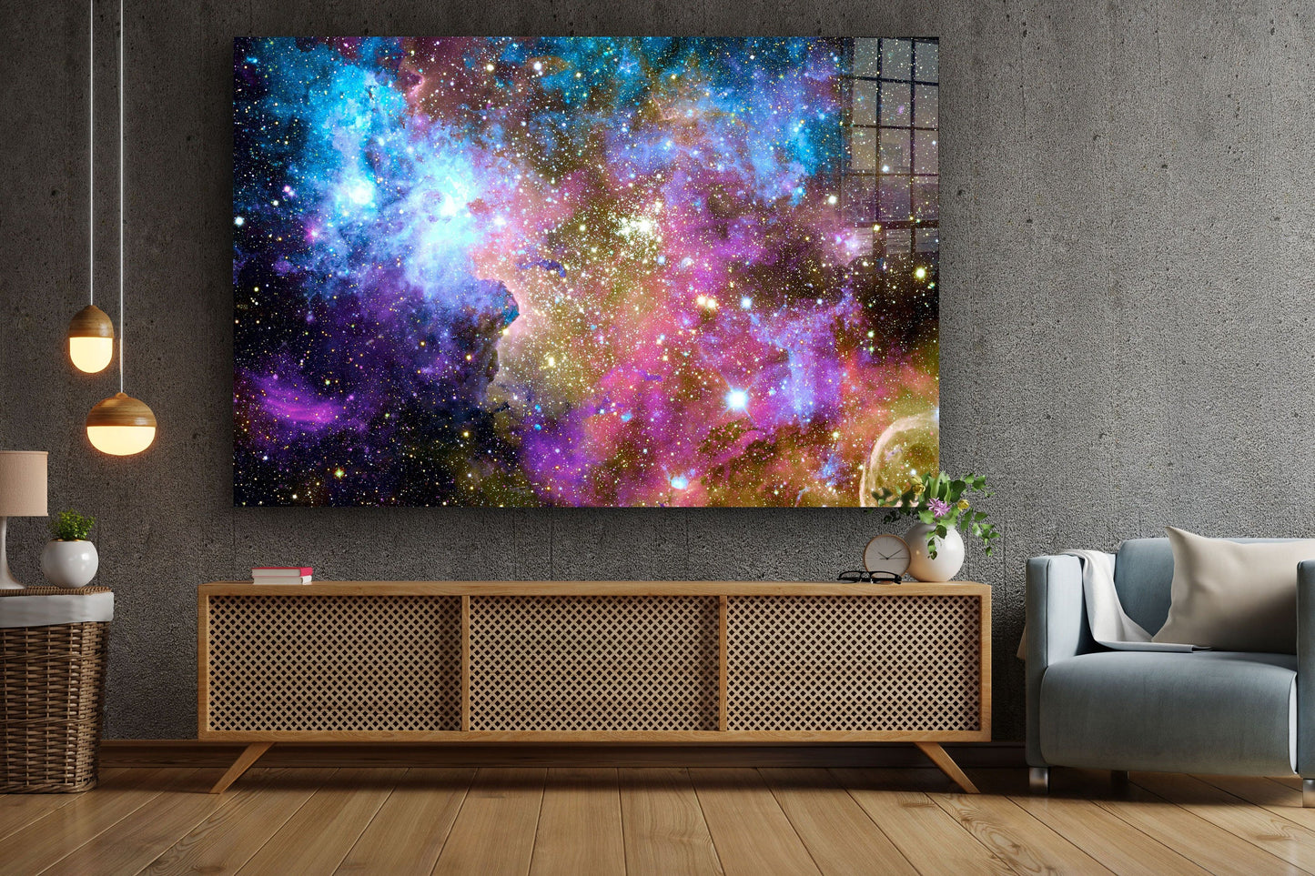Nebula space, Large Glass Wall Art