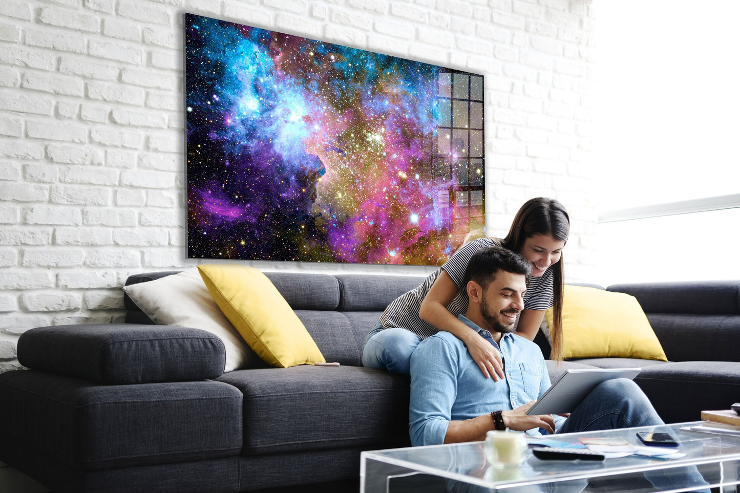 Nebula space, Large Glass Wall Art