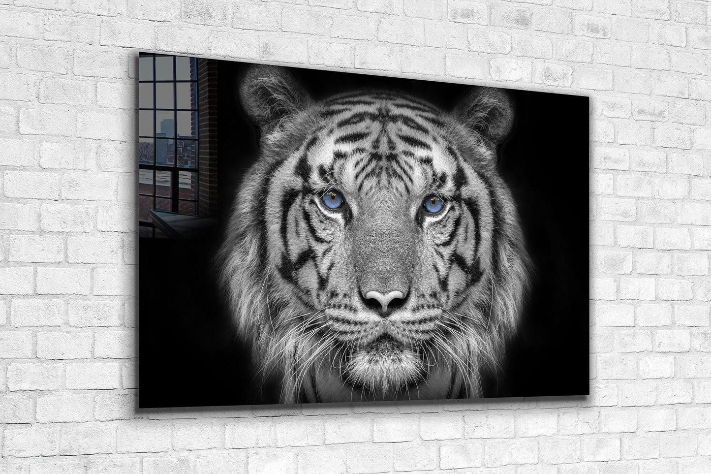 Blue Eye Tiger, Large Glass Wall Art