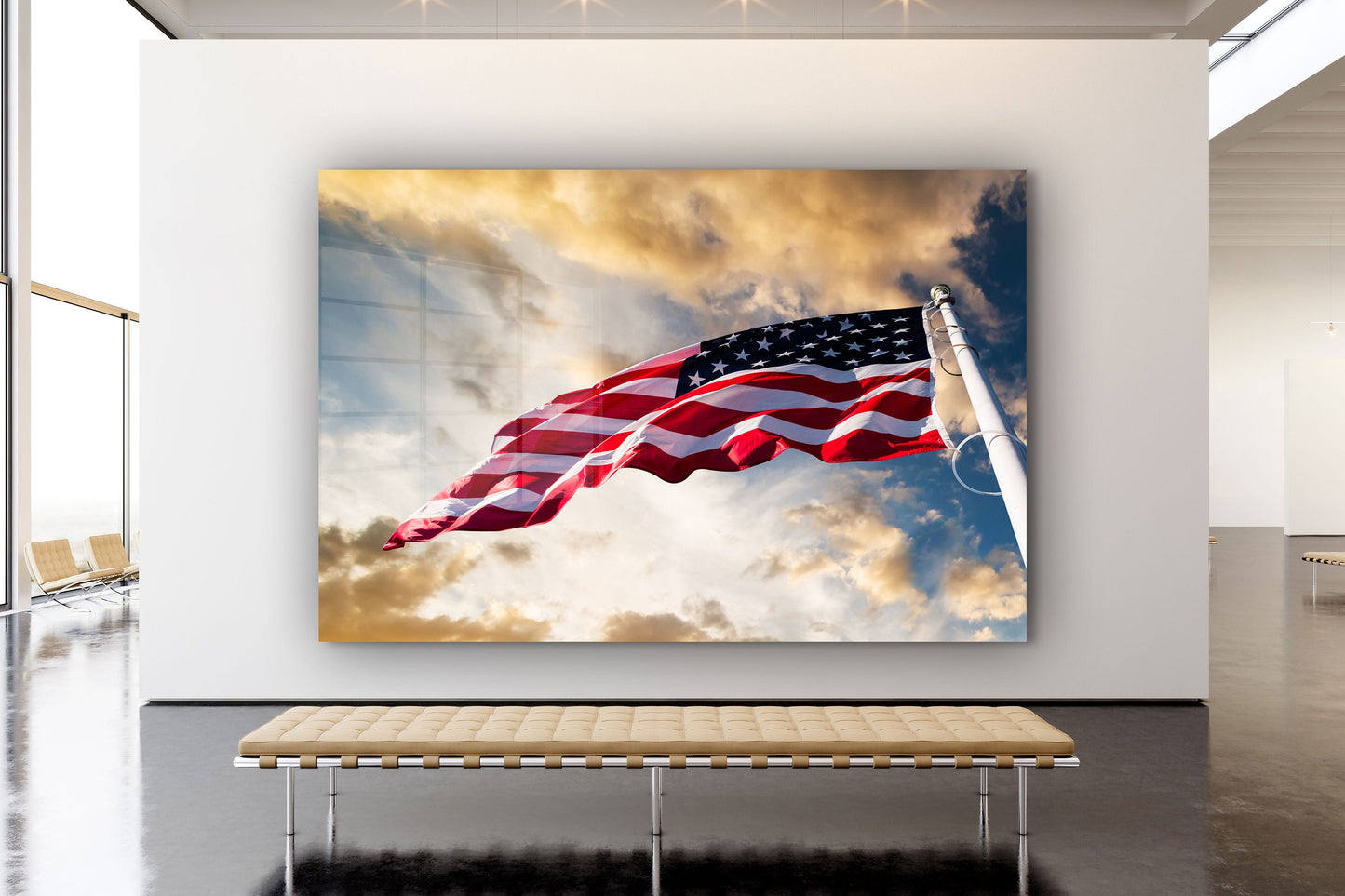 Flag of United States, Large Glass Wall Art