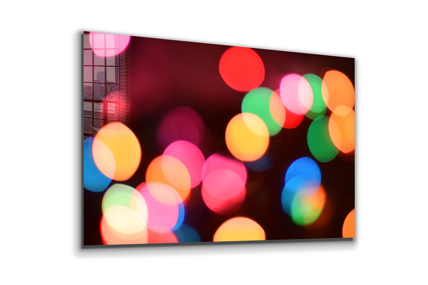 Colored Lights, Large Glass Wall Art