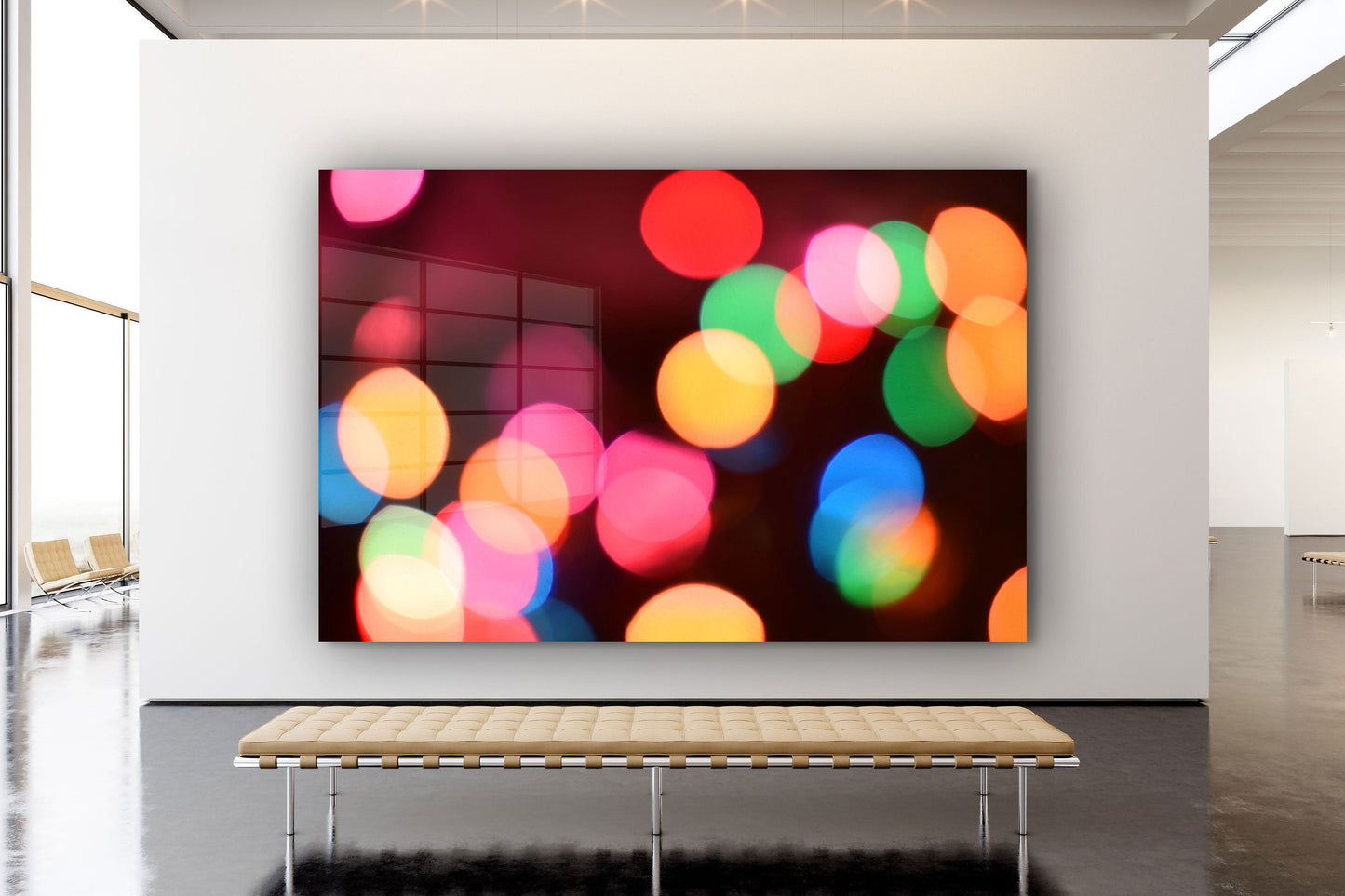 Colored Lights, Large Glass Wall Art