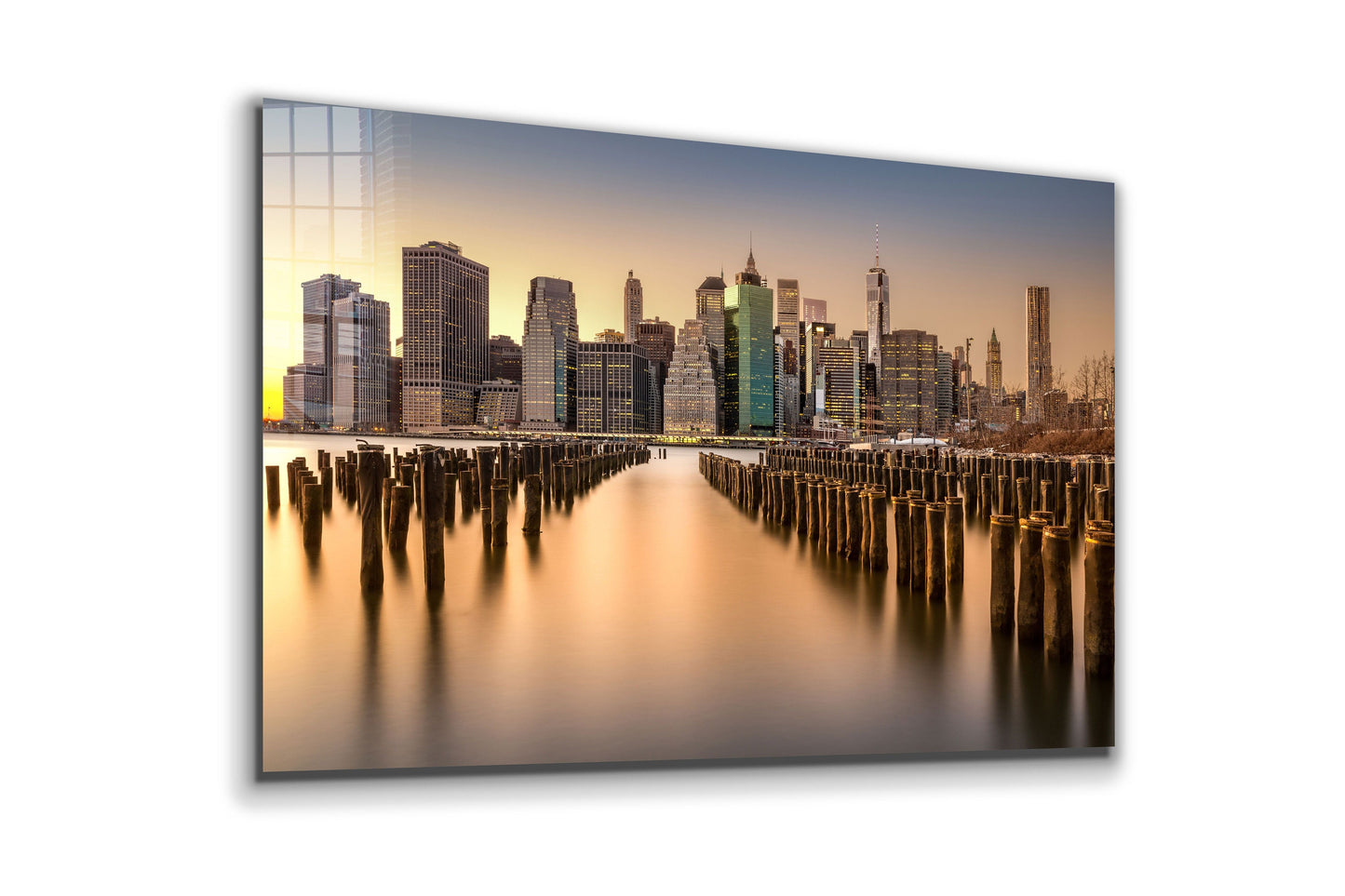 New York City View Large Glass Wall Art