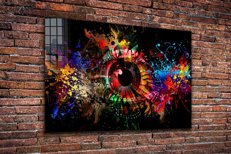 Abstract Eye Glass Printing Wall Art Tempered Glass Wall Art