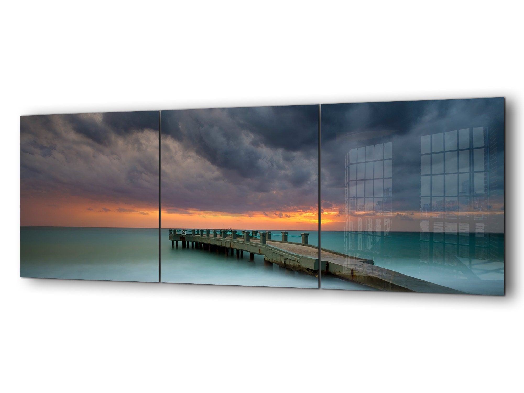 Sea Storm Clouds Large Glass Wall Art