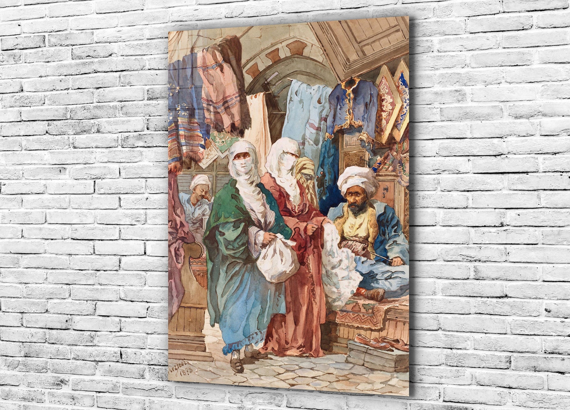 Amedeo Preziosi - The Silk Bazaar Large Glass Wall Art