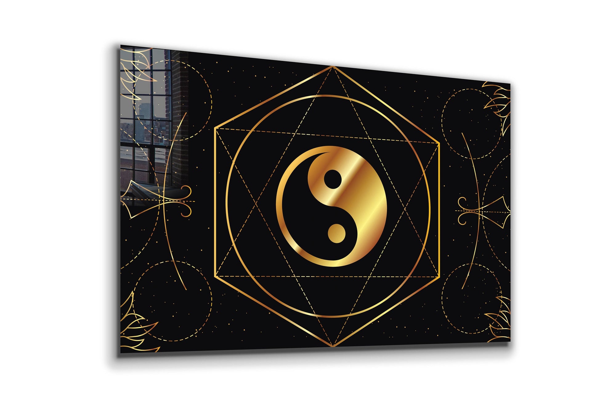 Yin and Yang Large Glass Wall Art