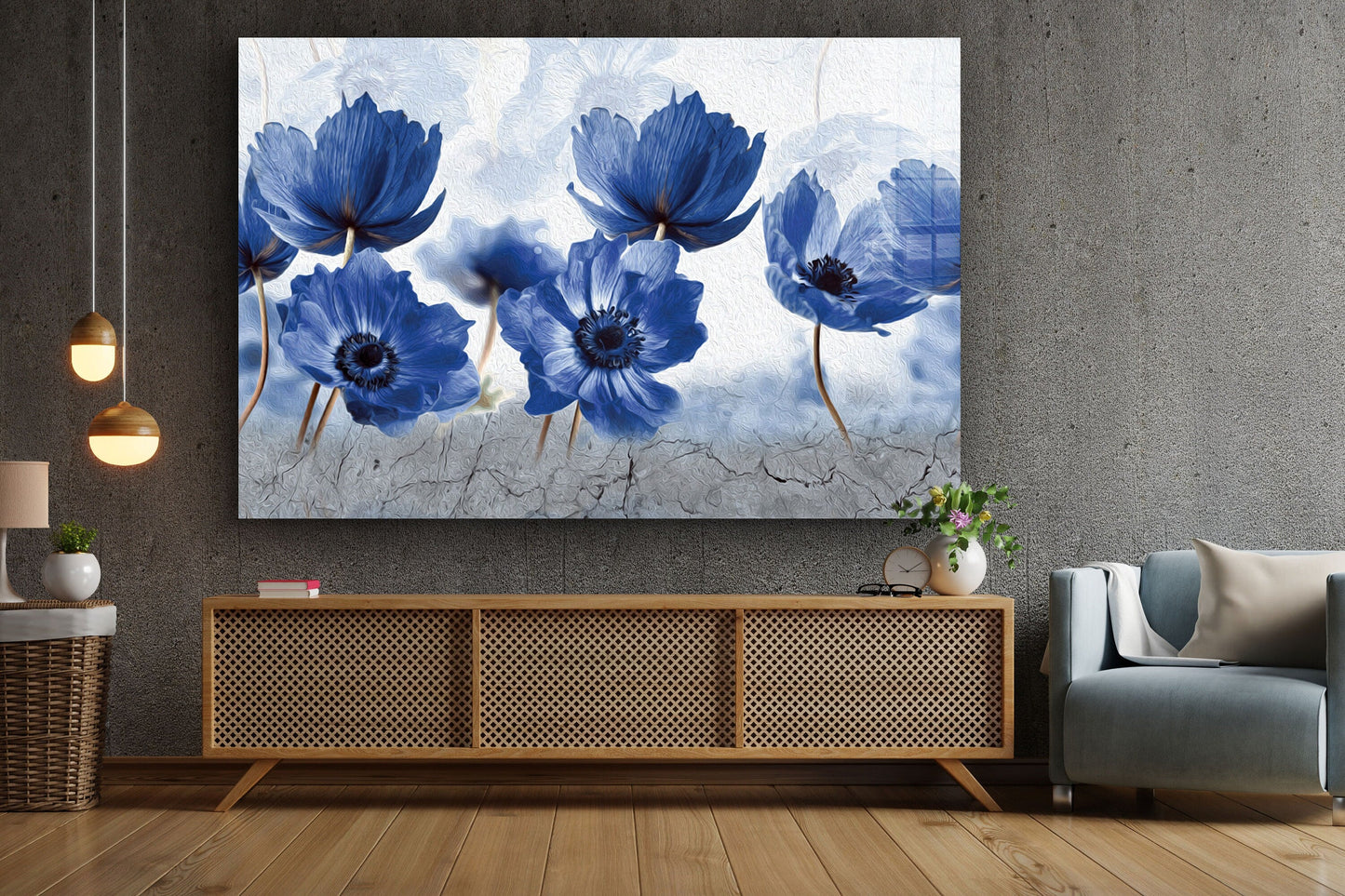 Flowers, Large Glass Wall Art
