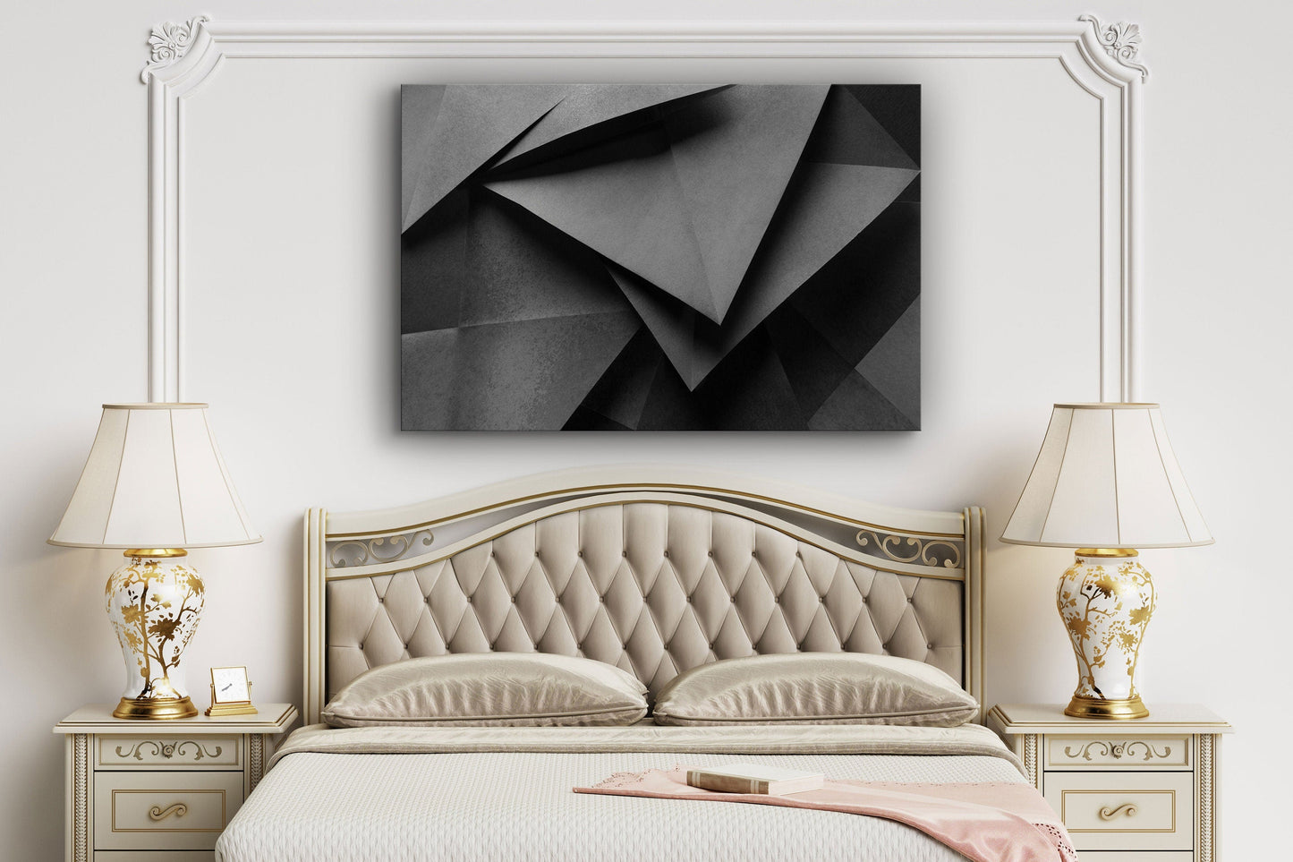 Abstract Black Paper, Large Glass Wall Art