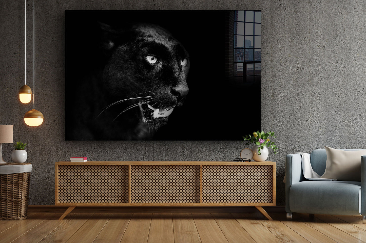Panther, Large Glass Wall Art