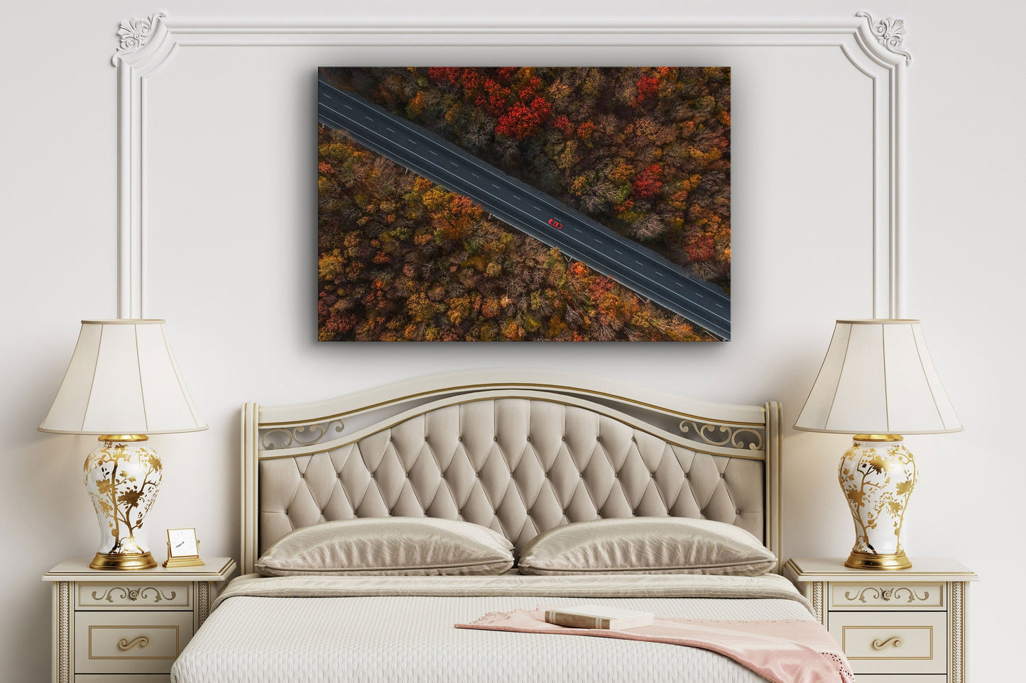 Forest Road, Spring Time Scenery, Large Glass Wall Art