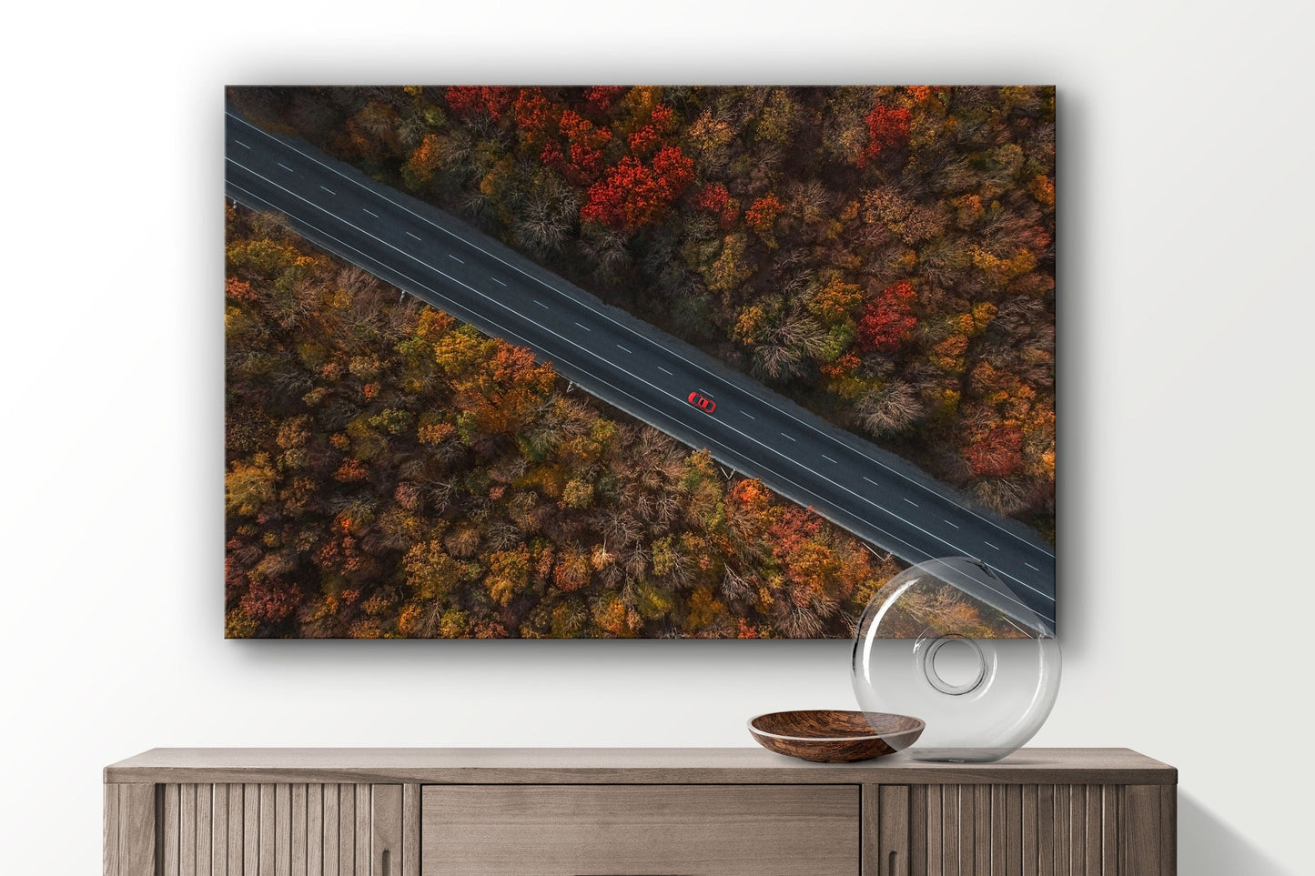 Forest Road, Spring Time Scenery, Large Glass Wall Art