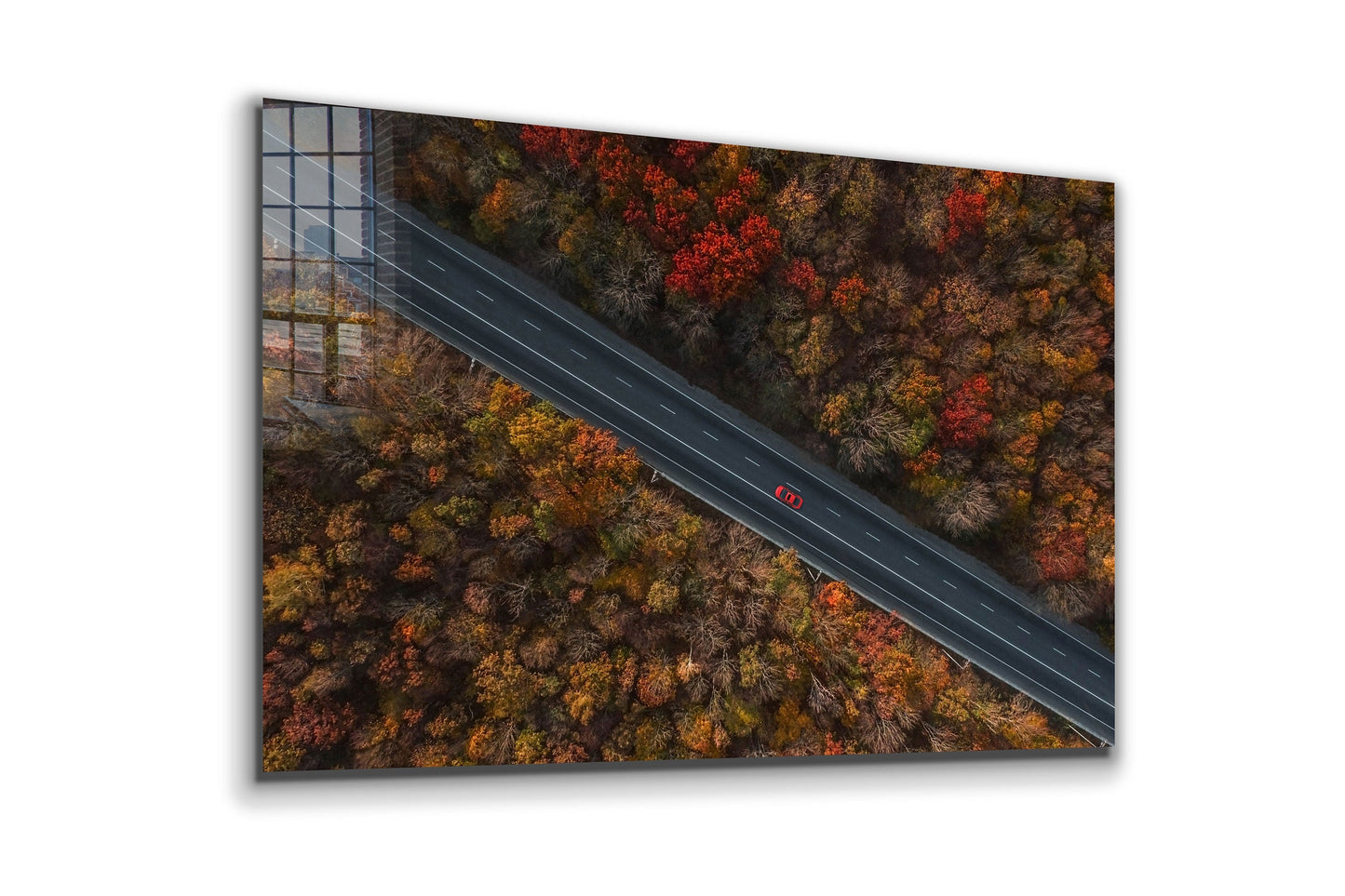 Forest Road, Spring Time Scenery, Large Glass Wall Art