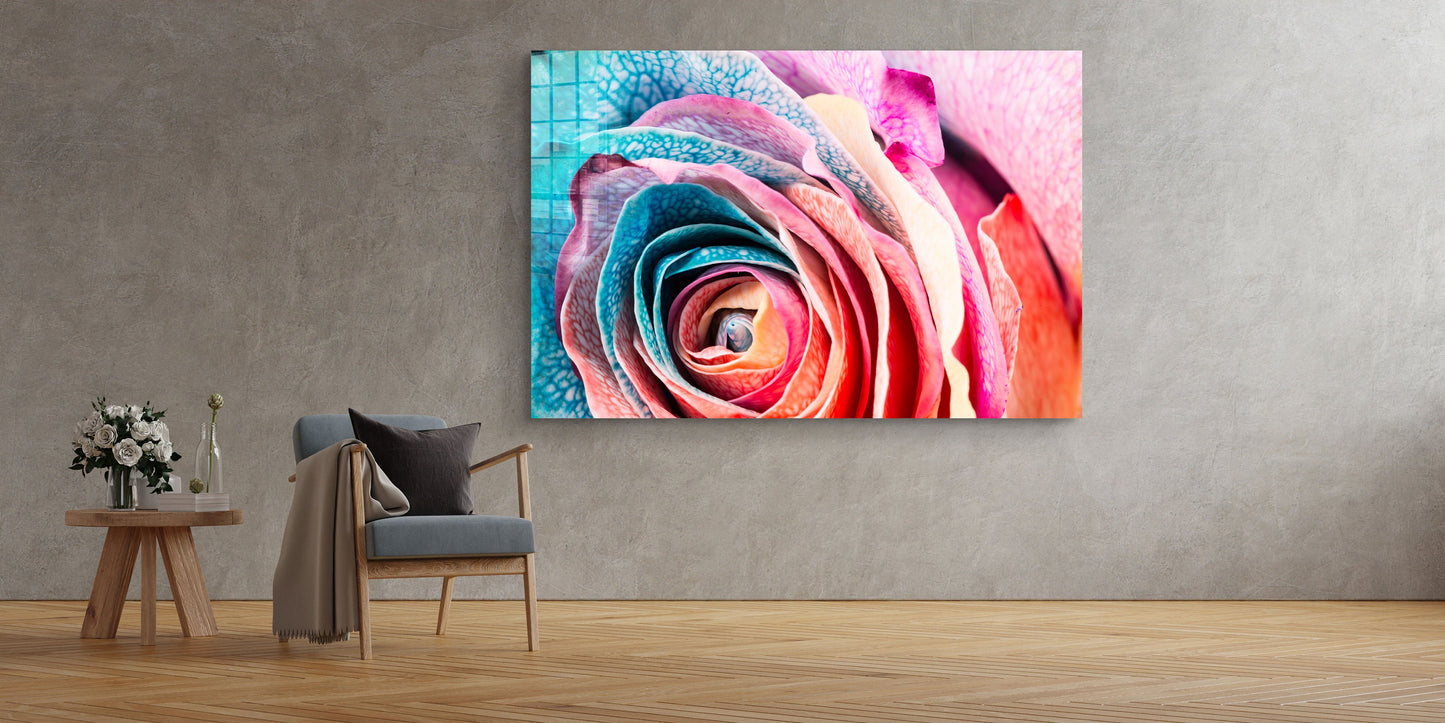 Rose, Large Glass Wall Art