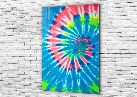 Rainbow Spiral Large Glass Wall Art