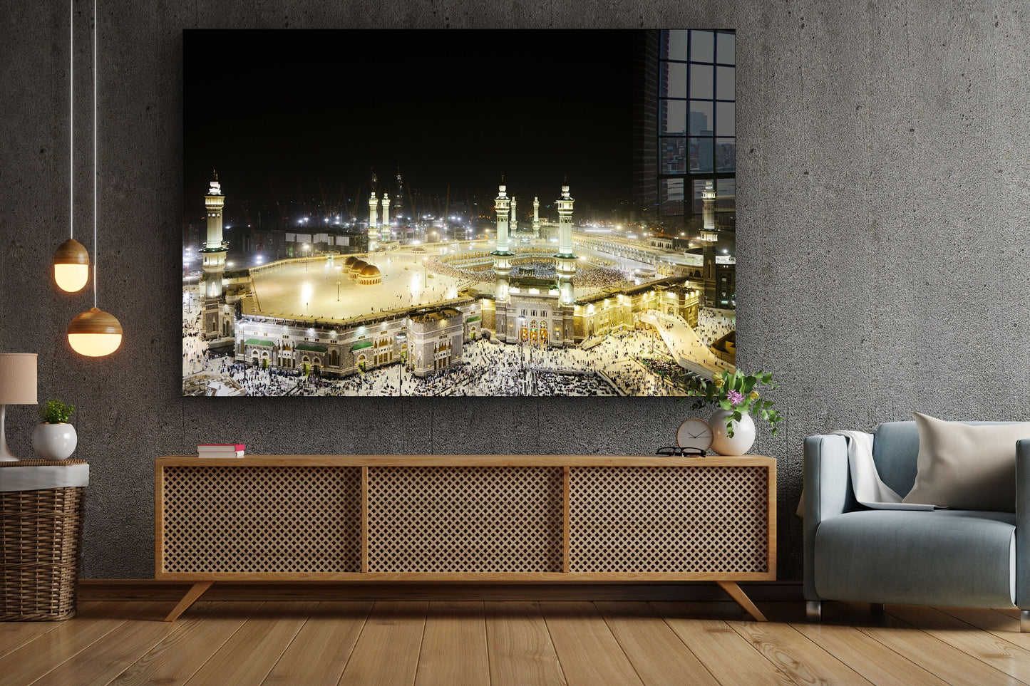 The Kaaba, Al-Ka士bah, The Cube, Ka'bah, Kabah, Large Glass Wall Art