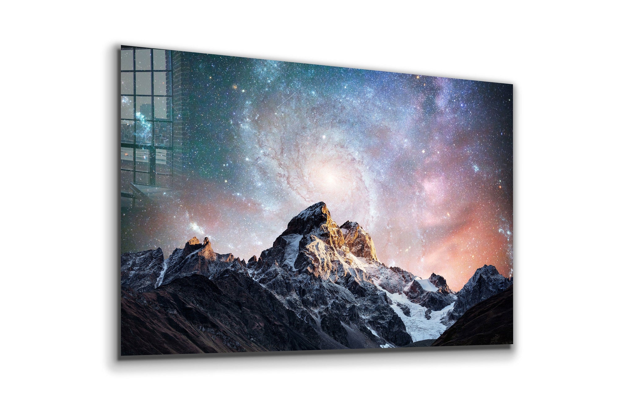 Milky Way Mountains, Large Glass Wall Art