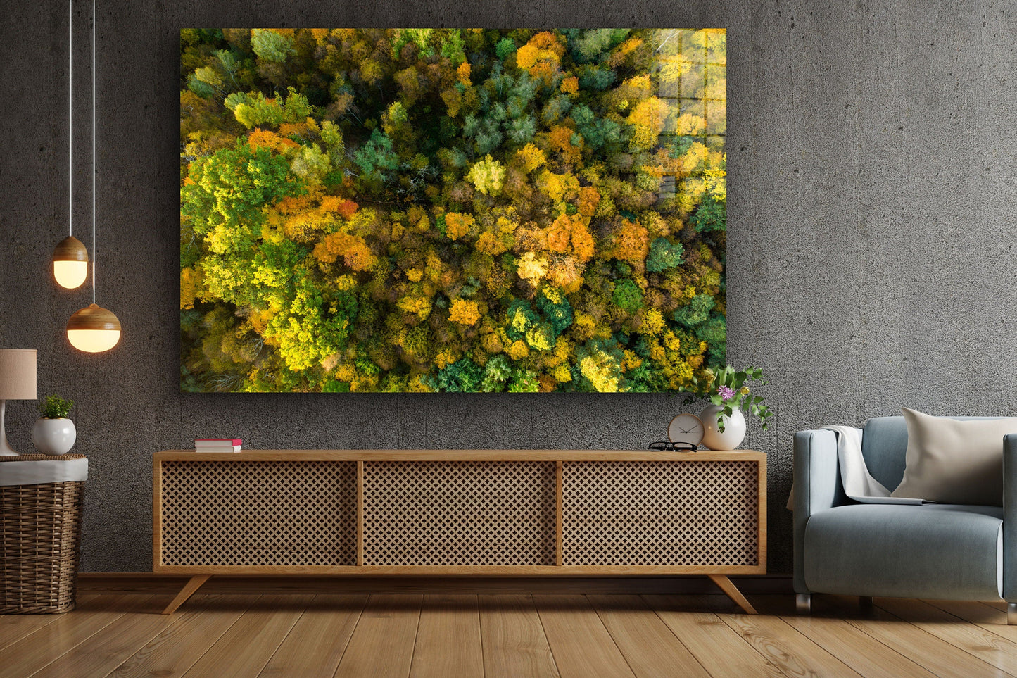 Forest Aerial, Large Glass Wall Art