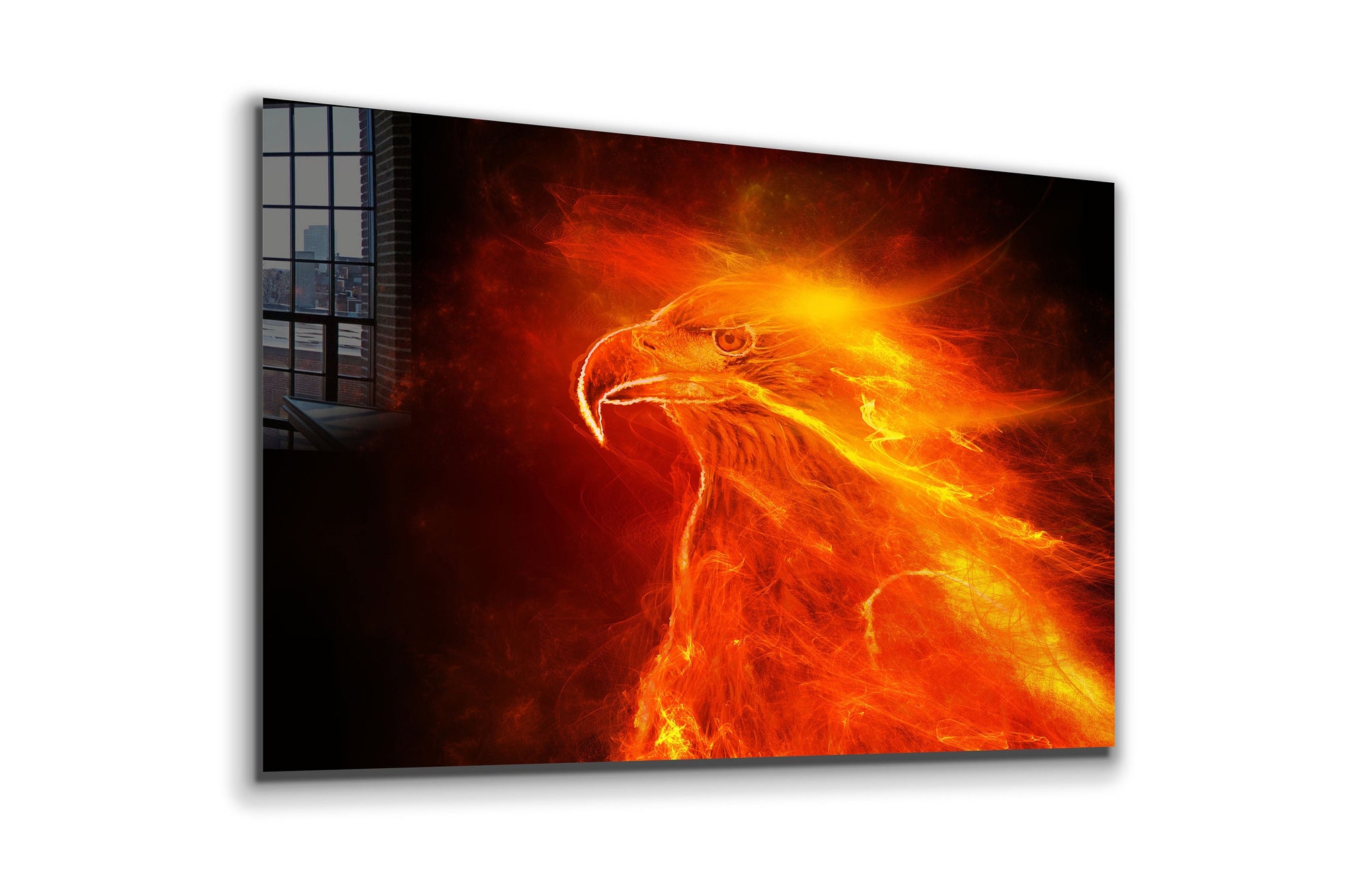 Fire Eagle, Large Glass Wall Art