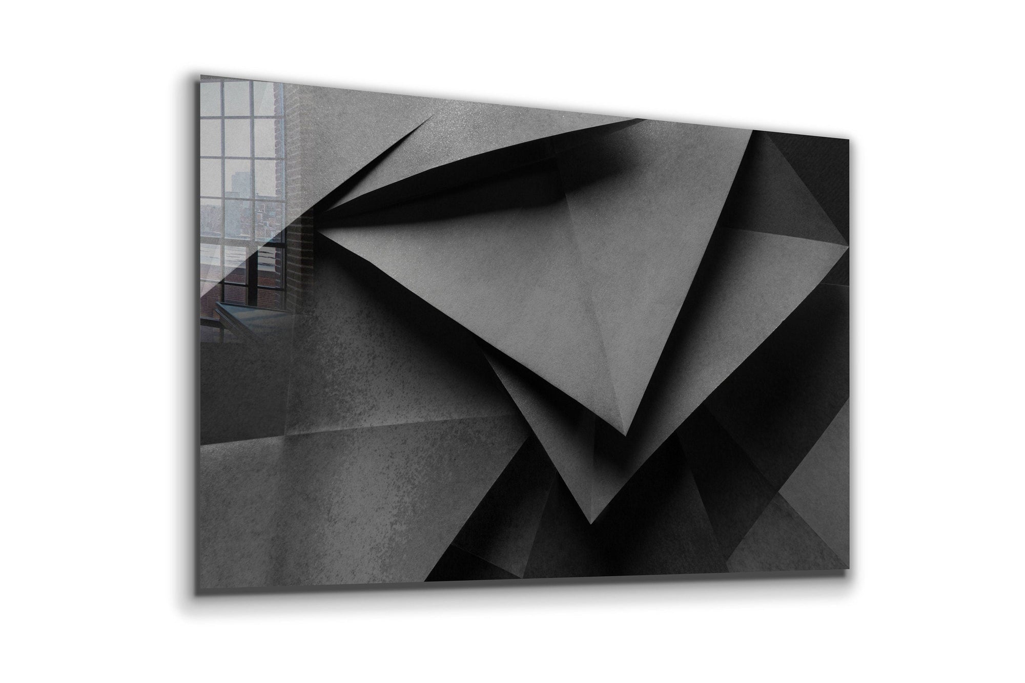 Abstract Black Paper, Large Glass Wall Art