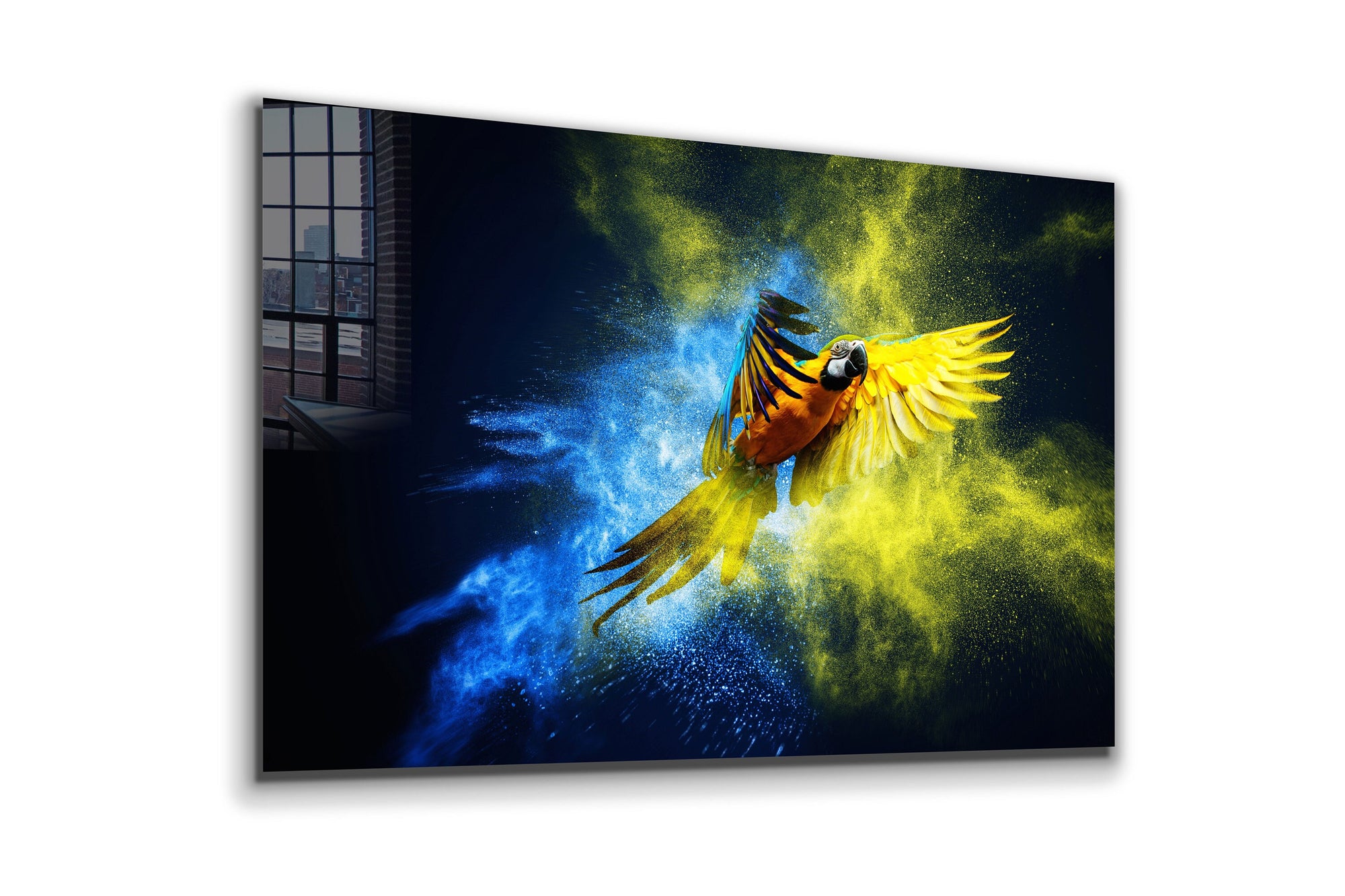 Parrot Abstract, Large Glass Wall Art