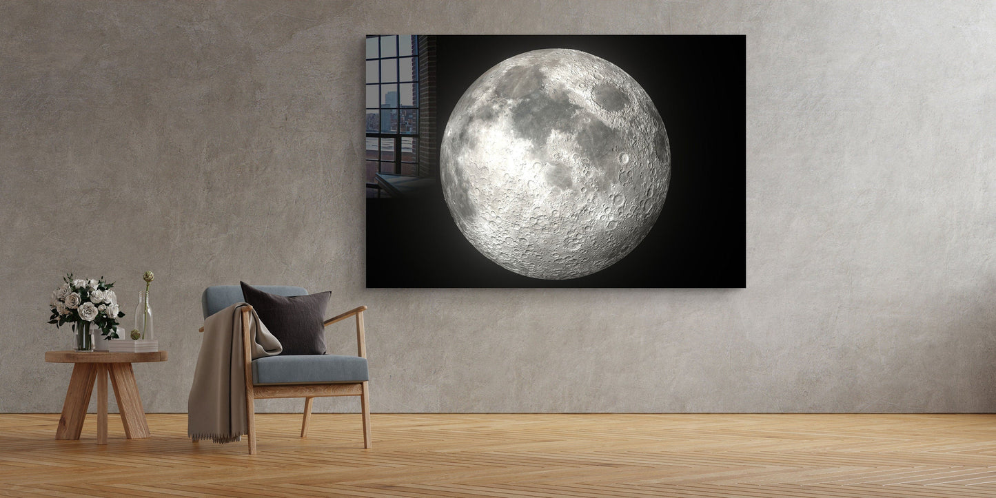 Full Moon, Large Glass Wall Art