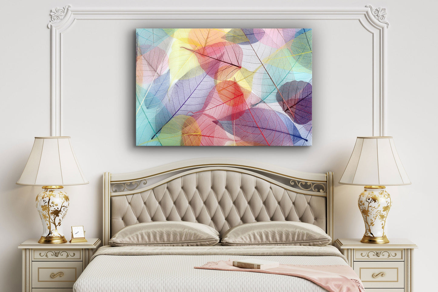 Leaves of Spring, X-Ray Leaf, Large Glass Wall Art