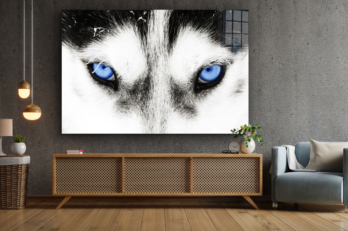 Wolf Large Glass Wall Art