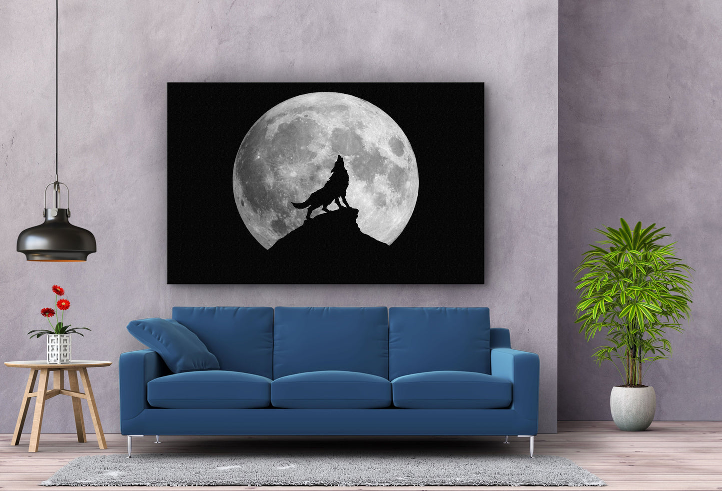 Howling Wolf, Large Glass Wall Art