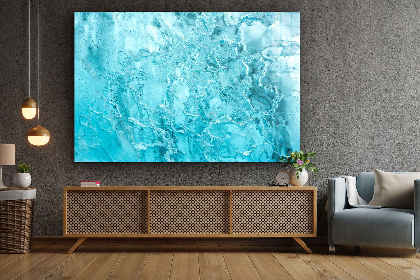 Frozen Abstract, Large Glass Wall Art