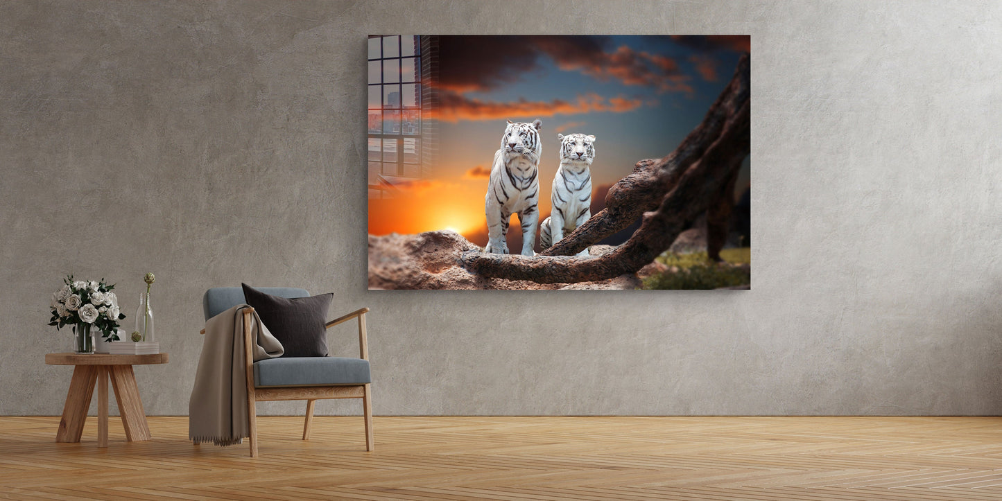 Tigers, Large Glass Wall Art