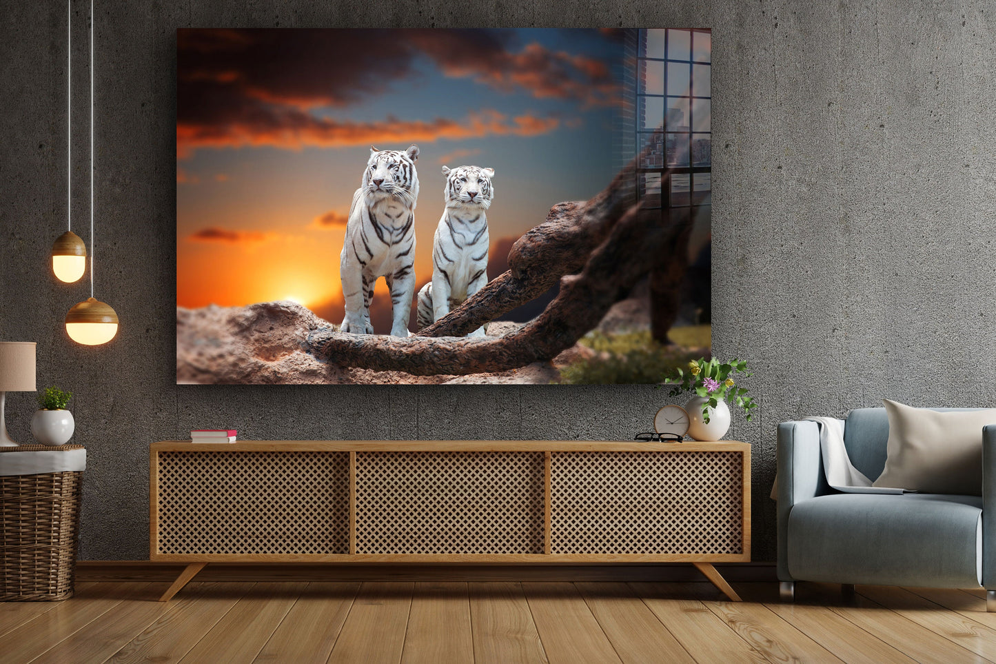 Tigers, Large Glass Wall Art