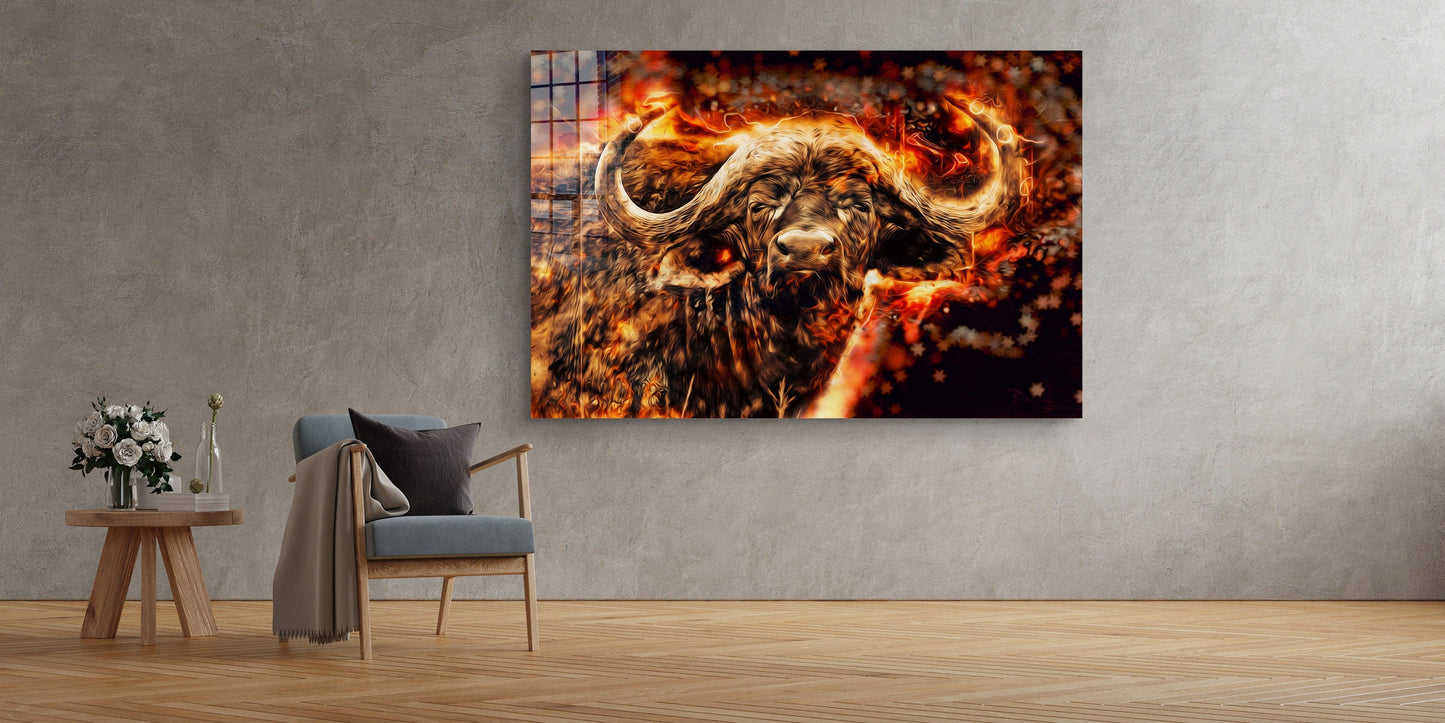 Buffalo, Large Glass Wall Art