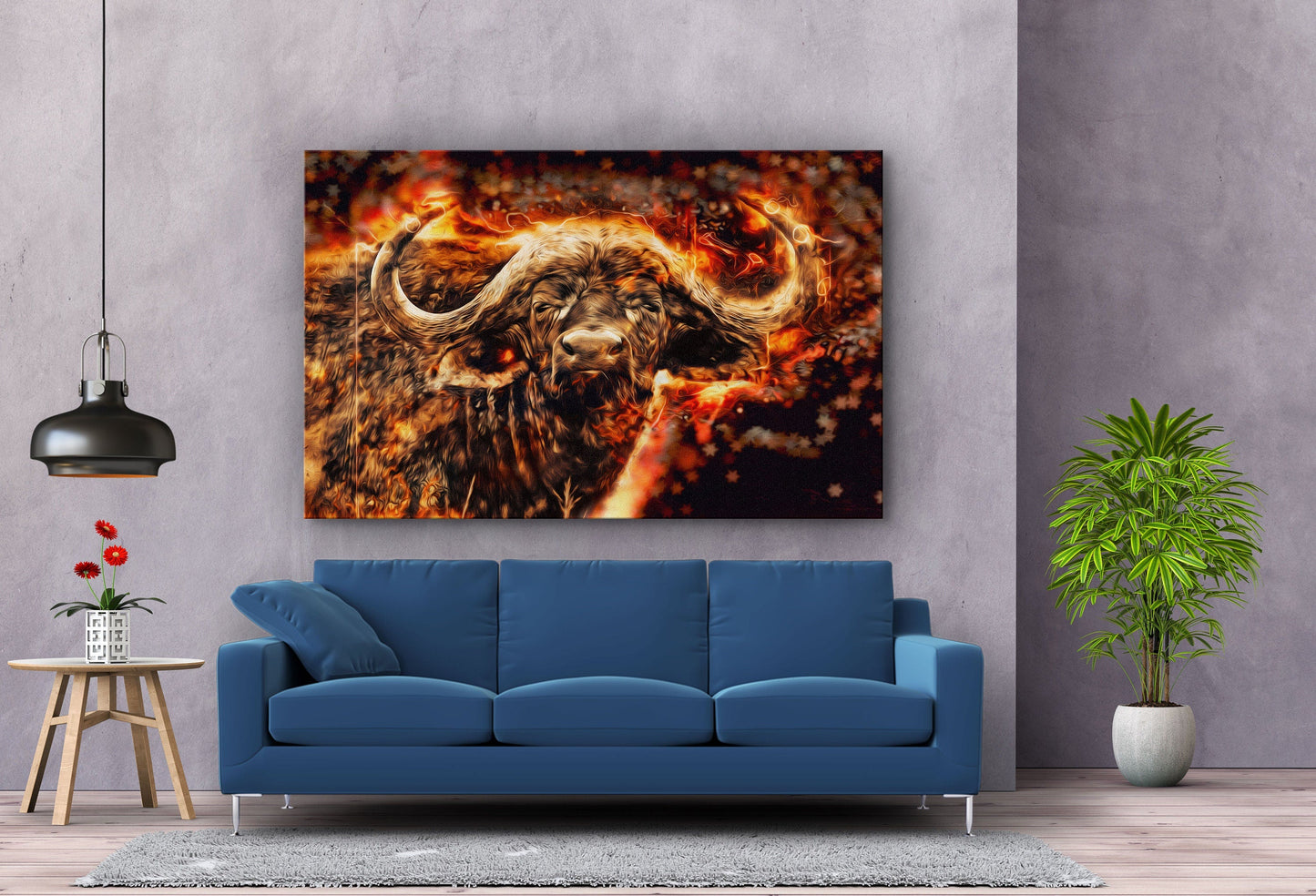 Buffalo, Large Glass Wall Art