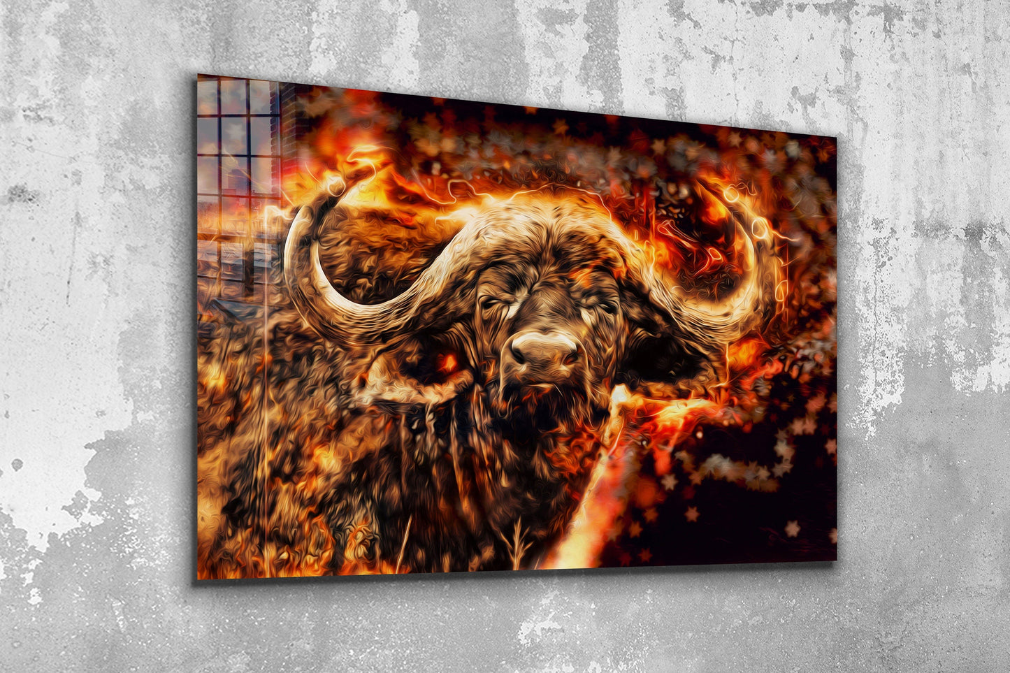 Buffalo, Large Glass Wall Art