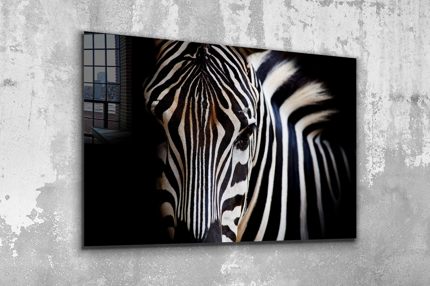 Zebra, Large Glass Wall Art