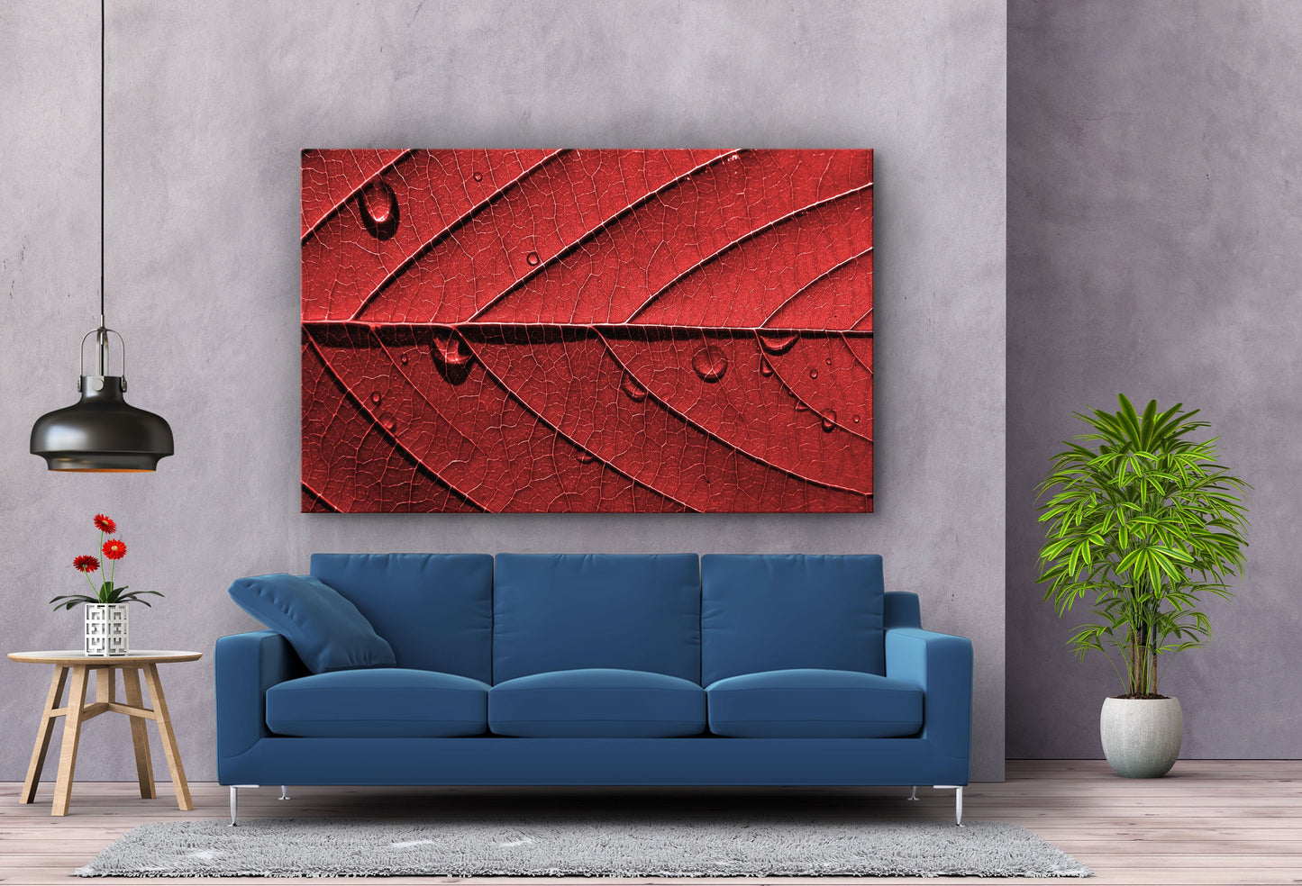 Red Leaf, Large Glass Wall Art