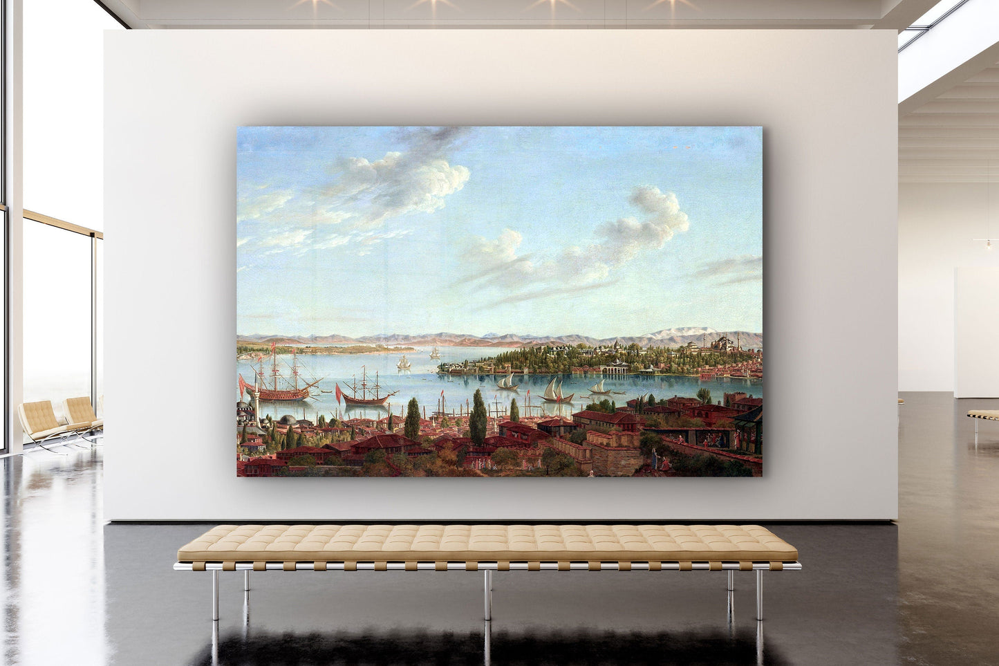 Bosphorus Painting, Large Glass Wall Art