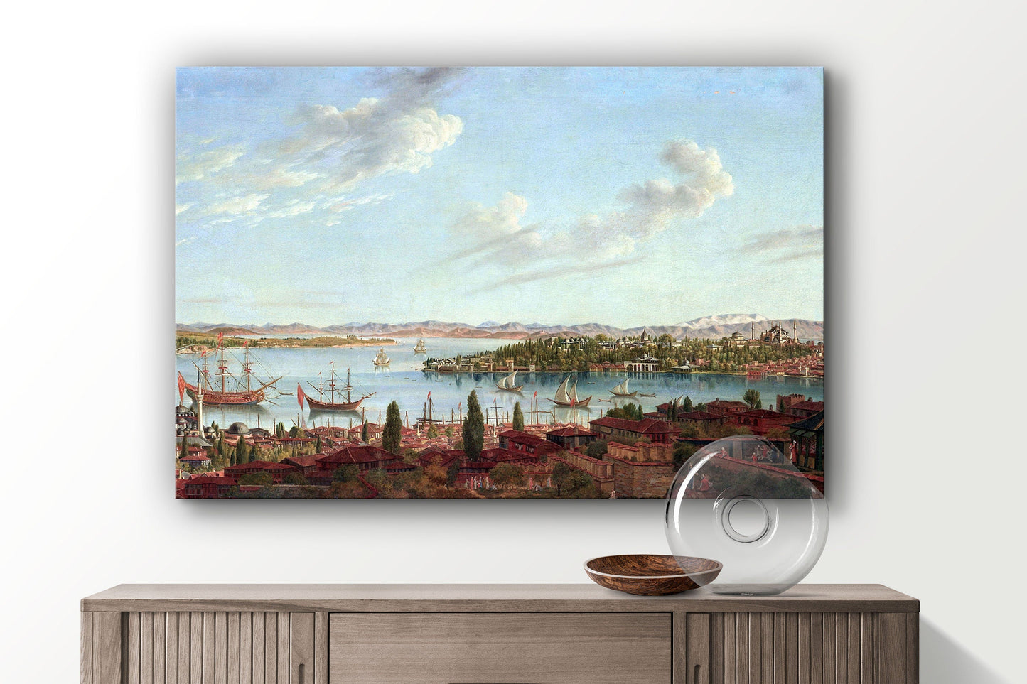 Bosphorus Painting, Large Glass Wall Art