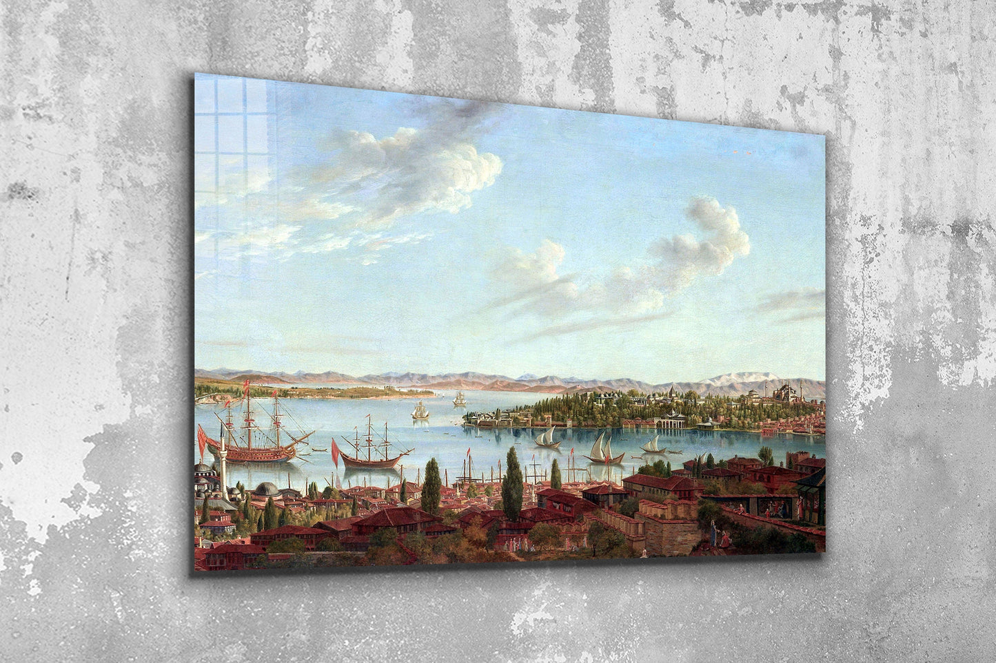 Bosphorus Painting, Large Glass Wall Art