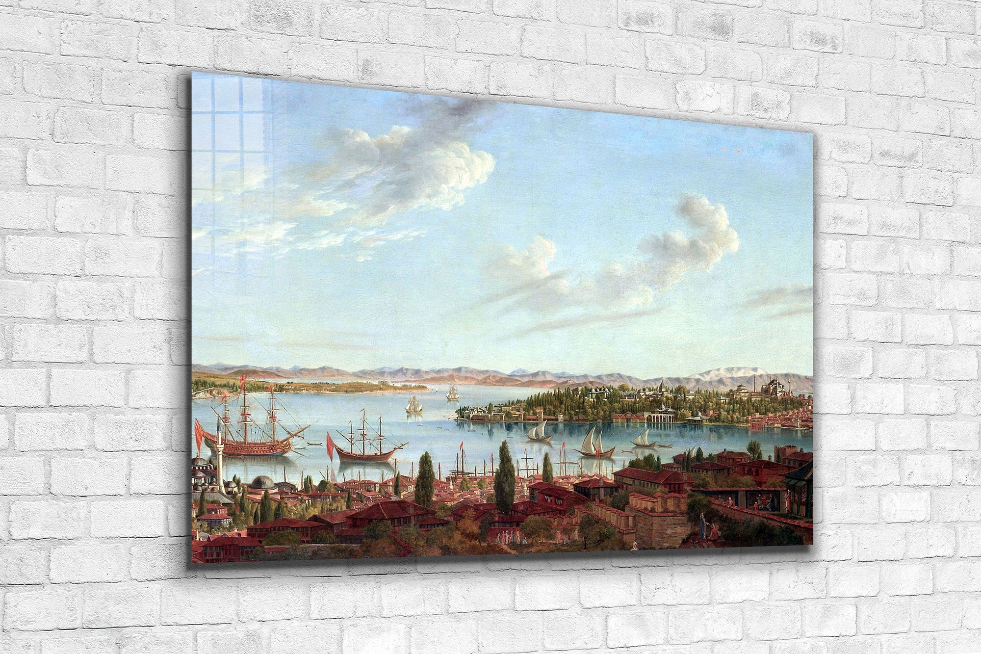 Bosphorus Painting, Large Glass Wall Art