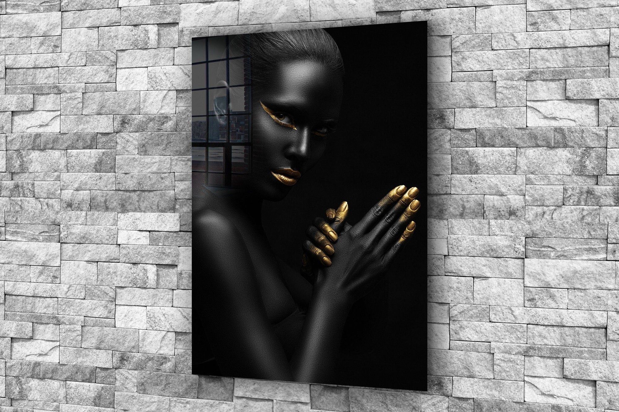 Black Woman, Large Glass Wall Art