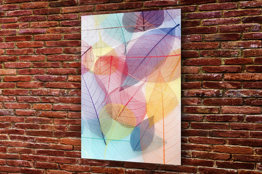Colorful Leaves, Large Glass Wall Art