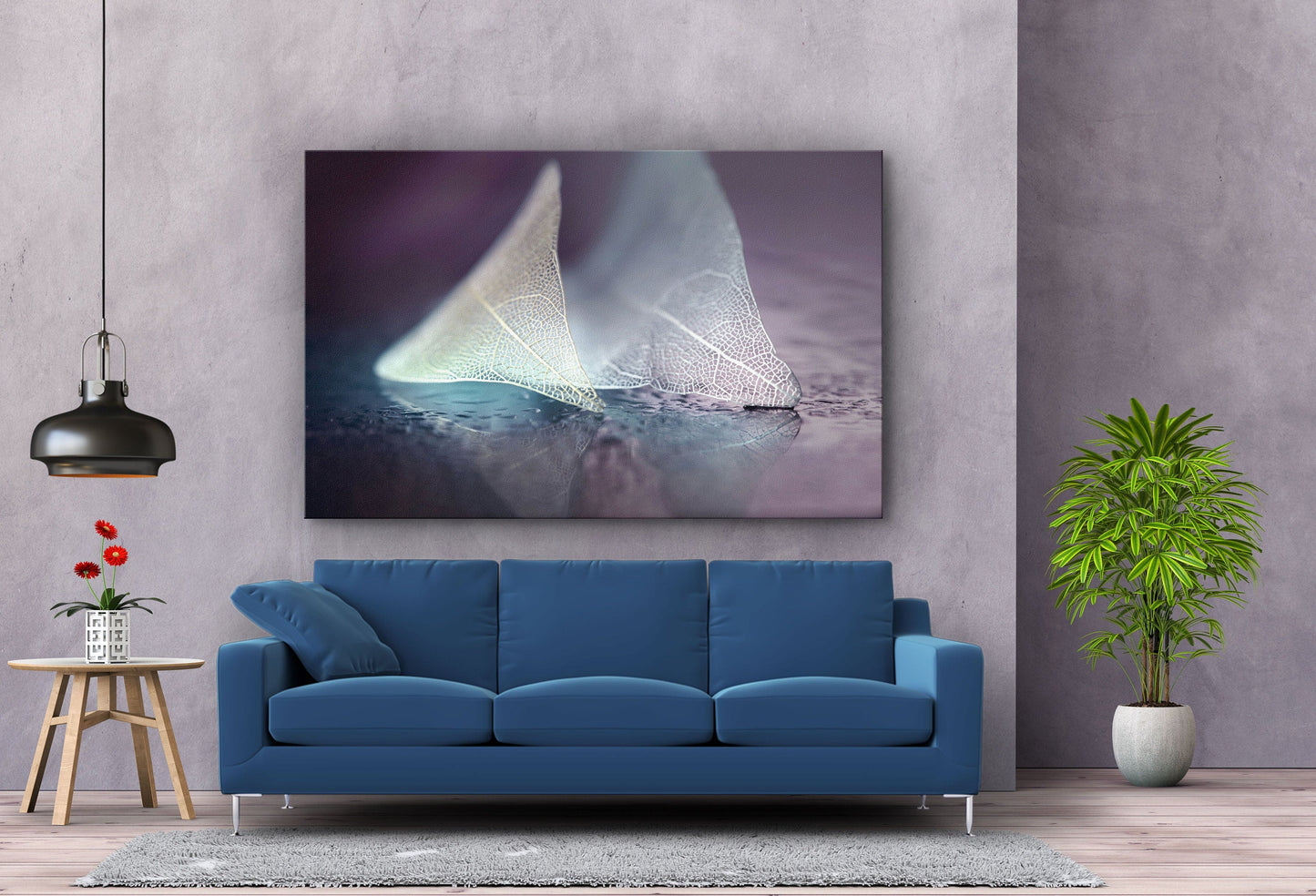 Abstract Leaves, Large Glass Wall Art