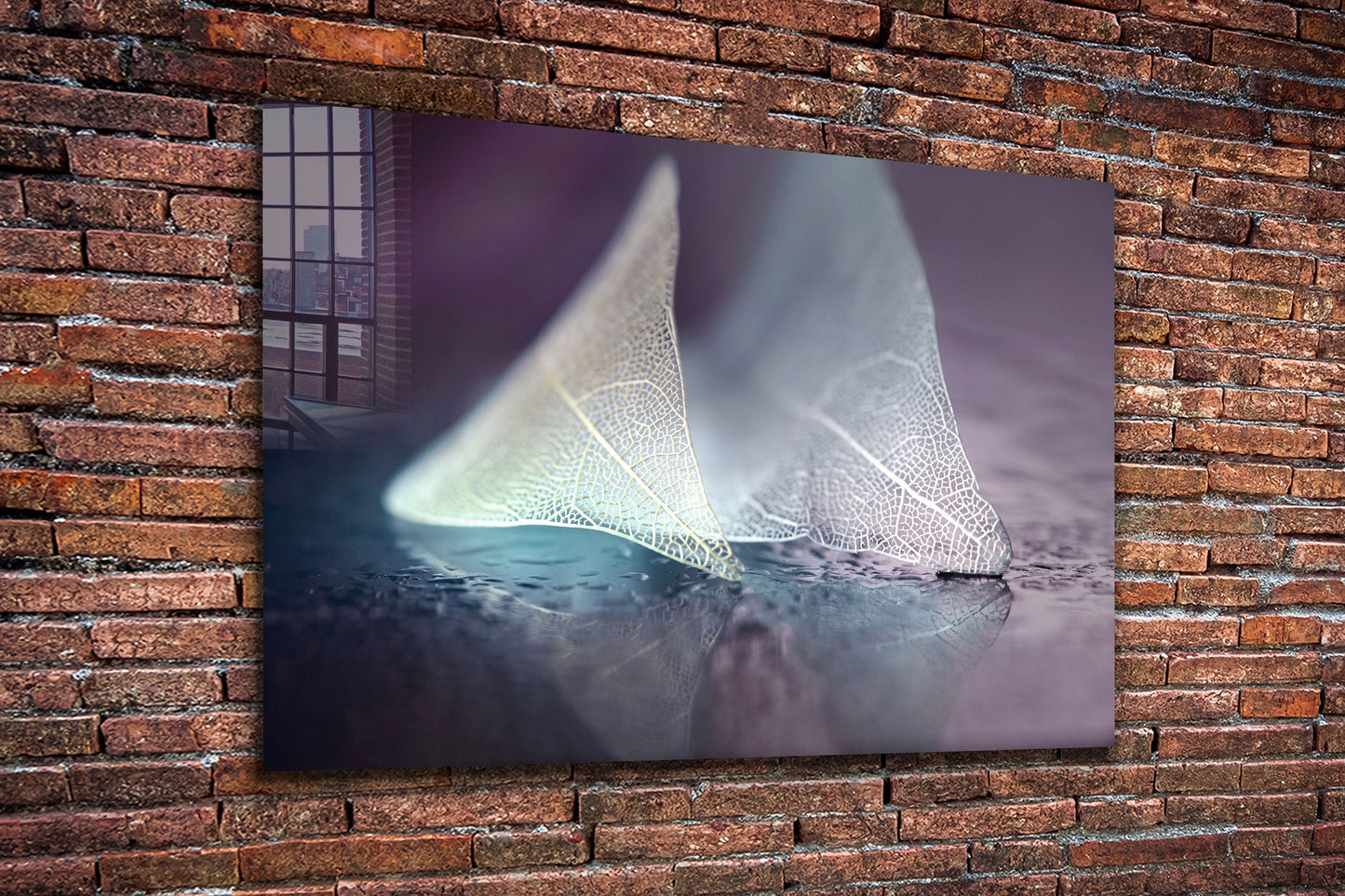 Abstract Leaves, Large Glass Wall Art